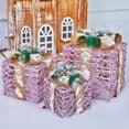 thumbnail image 2 of Set Of 3 Christmas Decorations Lighted Gift Boxes With Linen Belt 80 LEDs Gift Boxes Christmas Tree Ornament For Outdoor Indoor Holiday Party 50% off Clearance, 2 of 7