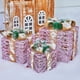 thumbnail image 2 of Adornos navideños, regalos navideños, juego de 3 cajas de regalo navideñas iluminadas con cinturón de lino, 80 LED, adornos para árbol de Navidad para exteriores e interiores, cajas de luz para fiesta, 2 of 7