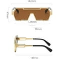 thumbnail image 4 of Men One-Piece Punk Sunglasses Women Vintage Oversized Square Sunglasses Metal Big Frame Shades Eyewear, 4 of 6
