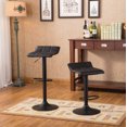 thumbnail image 6 of 3-Piece Metal Frame Bar Table Set, Round Cocktail Table and Leather Adjustable Height Swivel Chairs, Modern Counter Height Table Set with 2 Bar Stool for Kitchen, Office, Black, 6 of 7