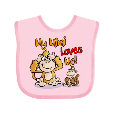 

Inktastic My Mimi Loves Me Monkey Gift Baby Boy or Baby Girl Bib