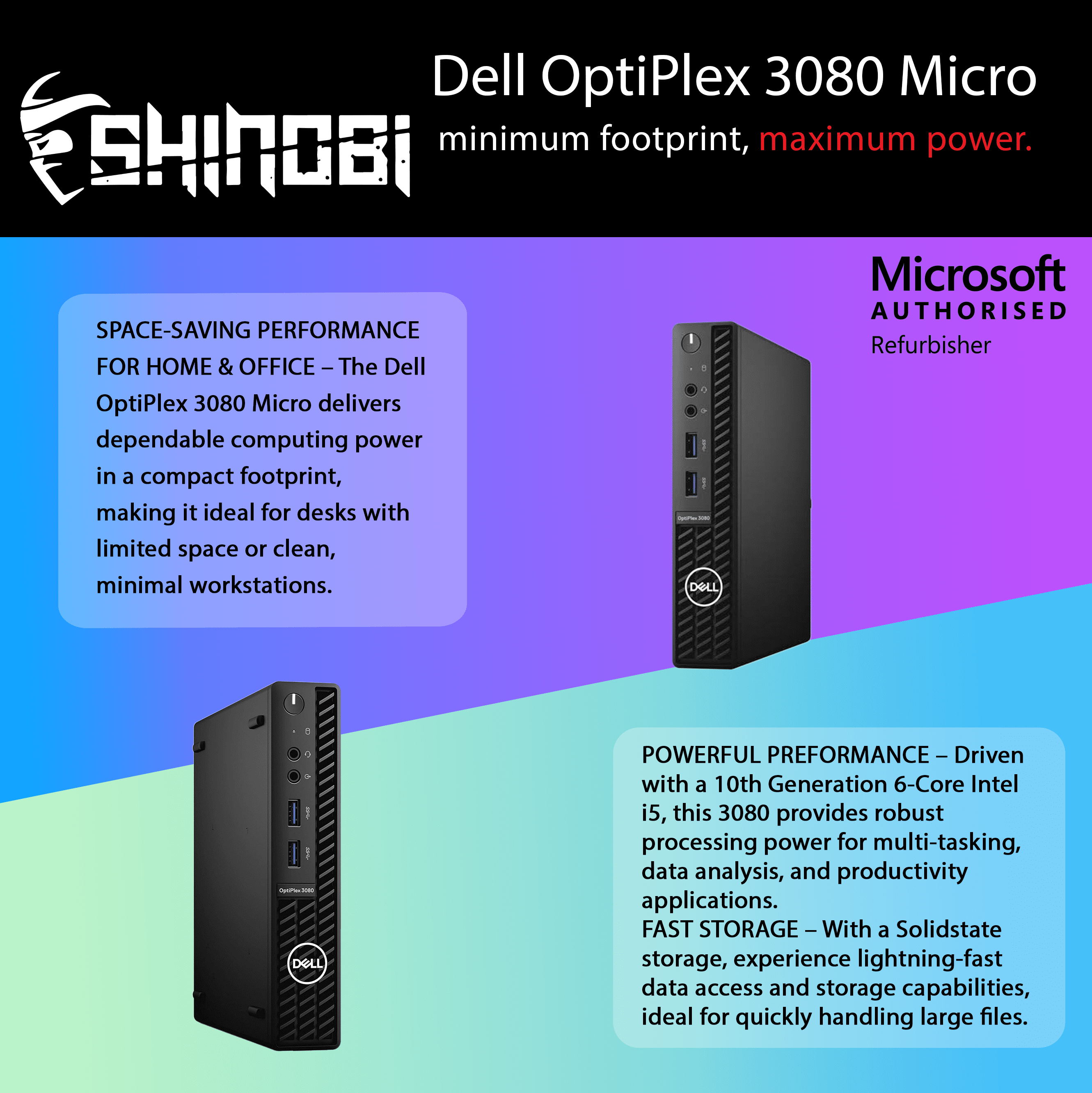 Restored Dell 3080 OptiPlex Mini PC | Intel Core i5-10500T | 8GB RAM | 256GB NVMe | Built in AX210 Wi-Fi BT | Windows 11 Pro | Mini Desktop Computer (Refurbished)