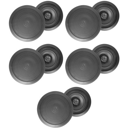(10) Rockville HC655 6.5" 500 Watt Black In-Ceiling Home Theater Speakers 8 Ohm