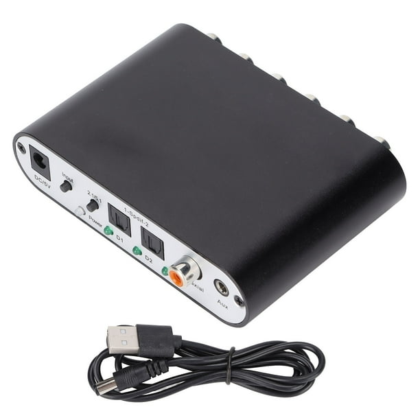 Convertidor de decodificador de sonido digital 5.1 Convertidor de decodificador de audio estéreo SPDIF coaxial AUX a 6 RCA para TV Home Cinema