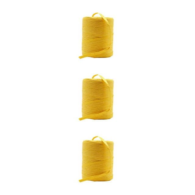 VONKY Raffia Paper Yarn Durable And Versatile For DIY Enthusiasts Beautiful Colors Natural Paper Ribbon yellow 3Set