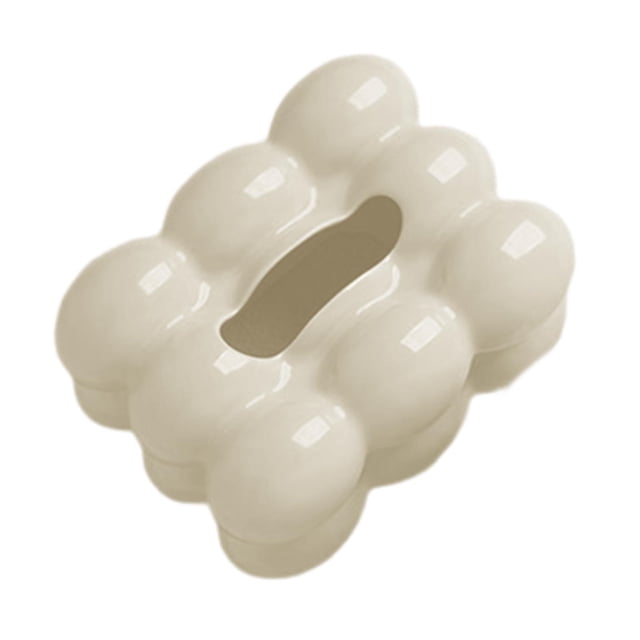 Soporte de Caja de pañuelos de cerámica Macarena Caja de papel de seda Beige