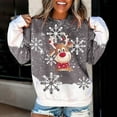 thumbnail image 2 of Pull de Noël pour Femmes à Capuche Doux Imprimé Graphique Mode Chandail en Molleton Col Rond Cardigan d'Hiver Manches Longues Fermeture Blouse Veste Mi-Longue, 2 of 7