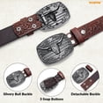 thumbnail image 5 of WHIPPY Western Belts for Men Women Cowboy Leather Embossed Belt for Jeans Gifts, 5 of 6