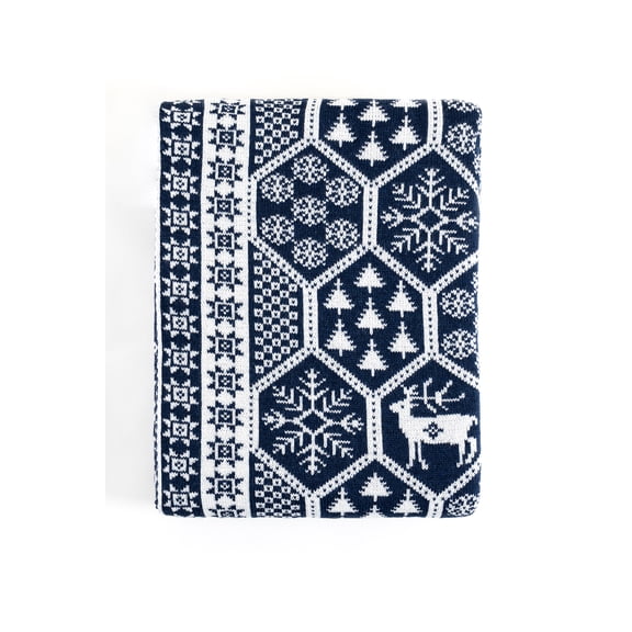Koza Home Destino Blue New Year Christmas Patterned Tv Blanket 130x170 2022 130 x 170