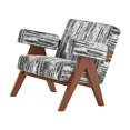thumbnail image 4 of Silla Decorativa Silla Perezosa Muebles Sofá De Ocio Para Interior Oficina Sala De Estar Gris Algodón Lino, 4 of 8