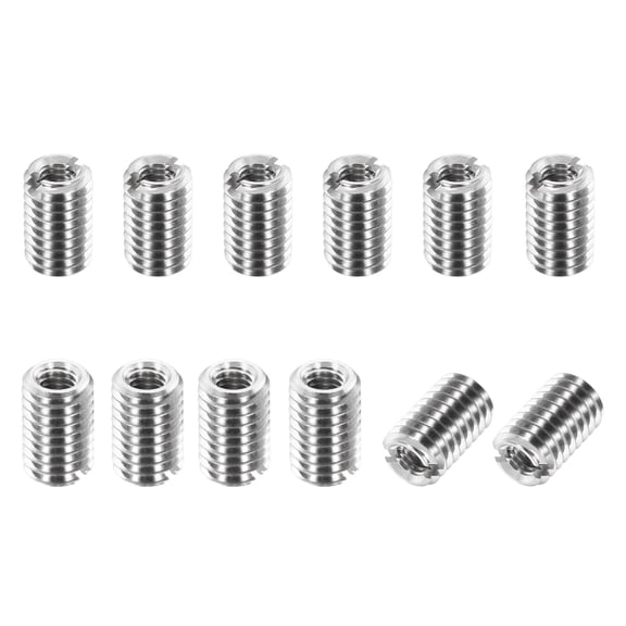 Thread Adapters Sleeve Reducing Nut, 12Pcs M5x0.8 Male to M3x0.5 Female Repairing Insert Nut Screw Reducer Conversion 303 Stainless Steel Fastener 8mm