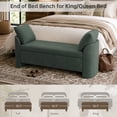thumbnail image 2 of Usaint Upholstered Storage Bench, Padded Armrest Bedroom Bench for Bedroom, Entryway, Living Room, Green, 2 of 10