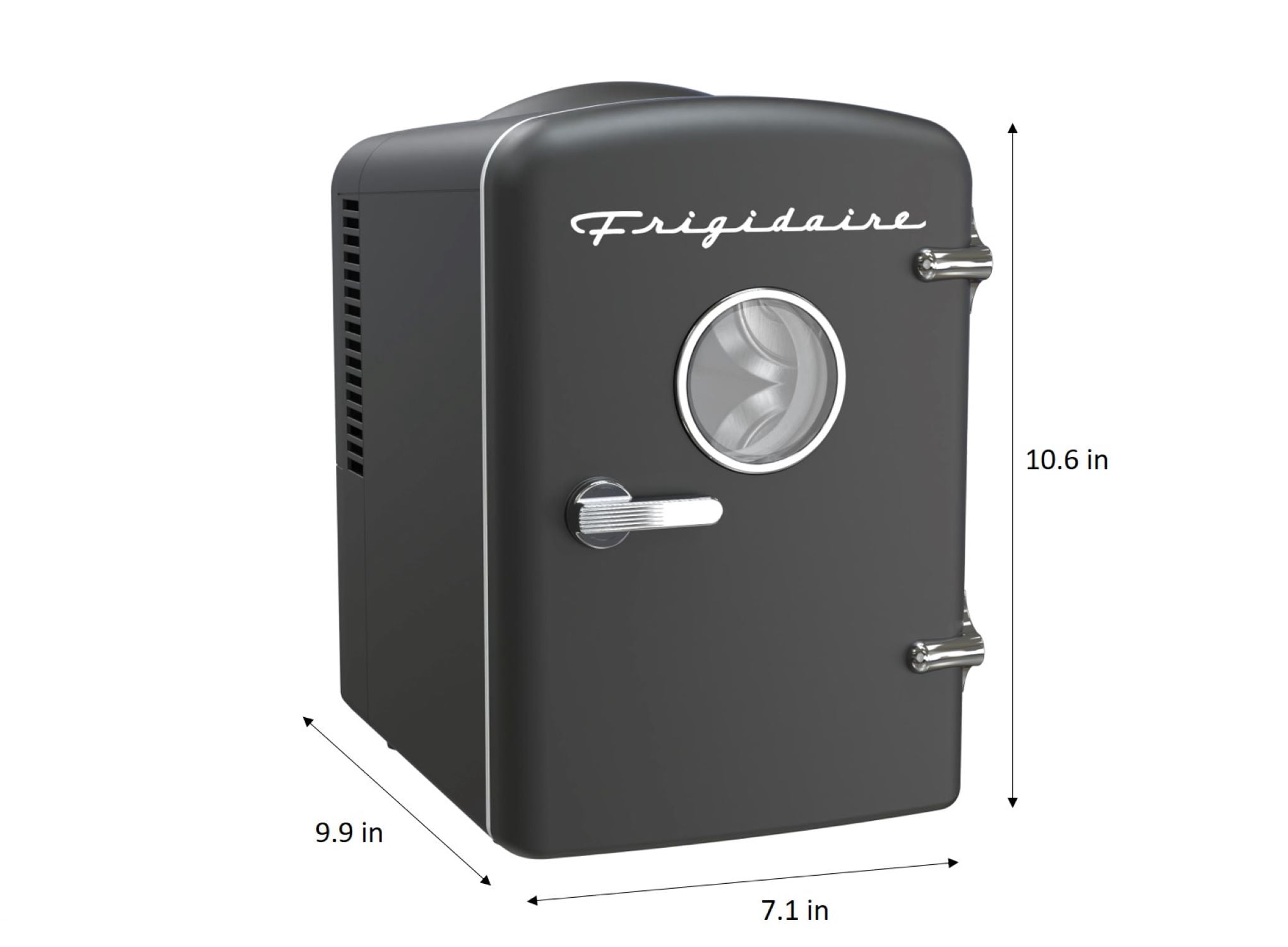 Frigidaire 6 Can Retro Mini Fridge, 4L Portable Personal Cooler – Skincare Fridge, Small Compact Refrigerator, Black