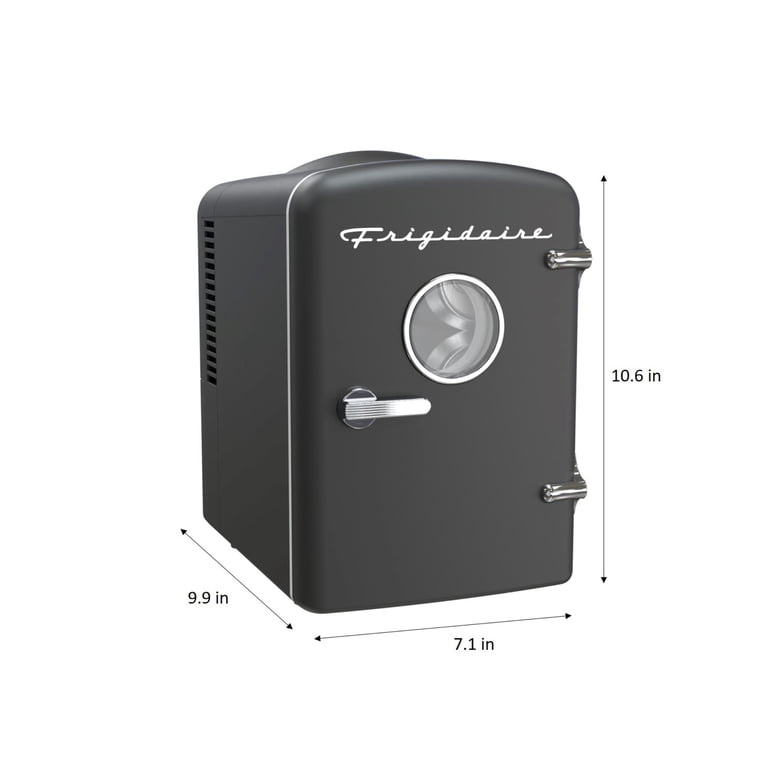 Frigidaire, Mini Fridge, 6 Can Capacity, Portable Retro Black