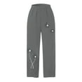 thumbnail image 4 of Lilgiuy Women's Fashion Summer Casual Loose Pocket Straight Printing Trousers Pants for Camping Climbing, 4 of 5