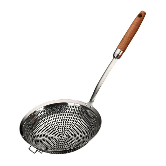 Slotted Spoon Stainless Steel Comfortable Grip Noodle Strainer Spoon Cooking Colander Spoon for Baking Potato Chips Kitchen Draining Cooking Large
