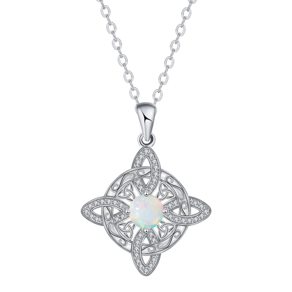 Celtic Knot Necklace for Women 925 Sterling Silver Cross Knot Pendant Birthstones Jewelry Birthday Gift for Her Wife Girlfriend Mom Daughter