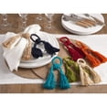 thumbnail image 2 of SARO TS090.N Jute Tassel Napkin Ring  Natural - Set of 4, 2 of 5