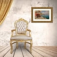 thumbnail image 3 of Obuchovsky, Yury 32x21 Gold Ornate Wood Framed with Double Matting Museum Art Print Titled - Cafe near Sea in Portofino, 3 of 4