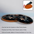 thumbnail image 4 of Wolf 6pcs Round Coasters Set, Microfiber Leather Drink Coasters, 11x11 cm/4.3x4.3 in Size for Decoration, 4 of 6