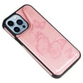 thumbnail image 5 of iPhone 13 Pro Max Case,Dteck Butterfly Pattern Magnetic Leather Card Holder Wallet Case Shockproof Rubber Hybrid Kickstand Cover for iPhone 13 Pro Max,Rosegold, 5 of 5