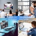 thumbnail image 3 of Vizolink 4K /25FPS Webcam for PC, Noise-Cancelling Mics and Speaker, Zoom Remote, Privacy Cover, Tripod, Autofocus, 112°FOV, for Video Call and Conference, 3 of 8