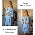 thumbnail image 4 of Ekouaer Women Kimono Robes Knee Length Knit Bathrobe Lightweight Soft Sleepwear V-neck Casual Ladies Loungewear, 4 of 5
