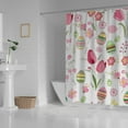 thumbnail image 3 of Coolnut Bath Shower Curtain Liners Eggs and Flowers 72x72in Polyester Waterproof with 12 Curtain Hooks, 3 of 6