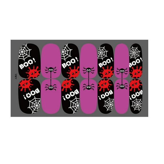 TUITOONM Nail Art Luminous Halloween DIY Nail Stickers Glow in The Dark Self-Adhesive Nail Decals for Women, Girls, Party Supplies, Spooky Manicure Accessorie