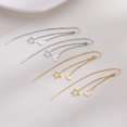 thumbnail image 2 of Pendientes largos con forma de luna y estrella y cadena para la oreja con cara delgada, elegantes pendientes de estilo coreano para mujer con borlas y forma de luna y estrella hueca, 2 of 6