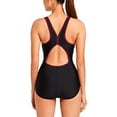 thumbnail image 2 of Speedo Women's One Piece Swimsuit,Keyhole Racerback, Moderate Cut (Potent Purple, Medium), 2 of 2