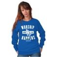 thumbnail image 4 of Worship Happens John 3:16 Prayer Unisex Plus Fleece Graphic Sweatshirt Brisco Brands 5X, 4 of 5