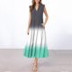 thumbnail image 1 of mfyjkho Vestidos para mujer, Vestido irregular plisado sin mangas con cuello en V estampado informal para mujer Vestidos maxi para mujer s, 1 of 5
