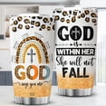 thumbnail image 2 of God Says You Are Tumbler With Lid 20oz Christian Gifts For Women Faith Theme Gifts God Is Within Her She Will Not Fall Stainless Steel Coffee Cup 20oz Glitter Leopard Rainbow, 2 of 6