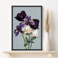 thumbnail image 2 of PixonSign Framed Canvas Print Wall Art Purple and White Gentianas Botanical Flower Digital Art Modern Art Glam Closeup Colorful Multicolor Ultra for Living Room, Bedroom, Office - 24"x36" Black, 2 of 5