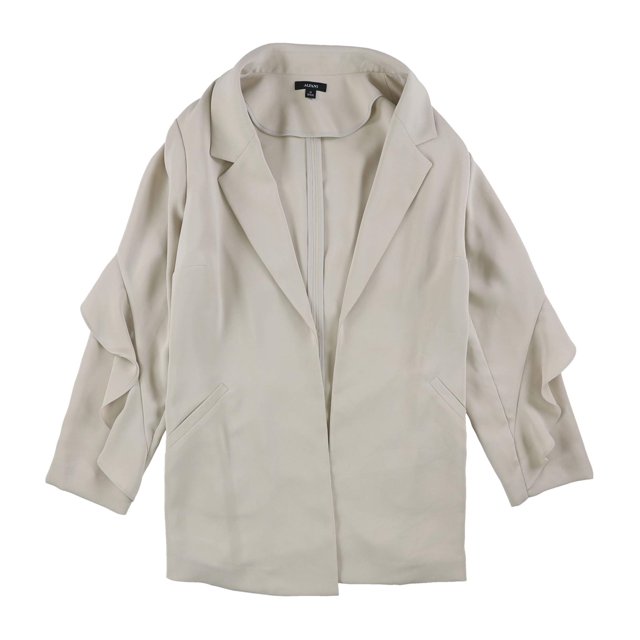Alfani Veste pour Femmes Manches à Volants Ouvert devant Beige 1X