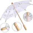 thumbnail image 5 of Paraguas de encaje para boda de señora, sombrilla de encaje, algodón, moda, mango de madera, decoración, paraguas, fiesta nupcial, decoración para tomar fotos, 5 of 5