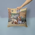 thumbnail image 2 of Carolines Treasures BDBA0312PW1414 Basset Hound at the gate Fabric Decorative Pillow, 14Hx14W, multicolor, 2 of 4