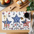 thumbnail image 2 of Independence Day Placemats Set of 1, American Flag Stars White Texture Non-Slip Place Mats Washable Table Mats for Kitchen Dining Table Decorations Indoor/Outdoor, 2 of 9