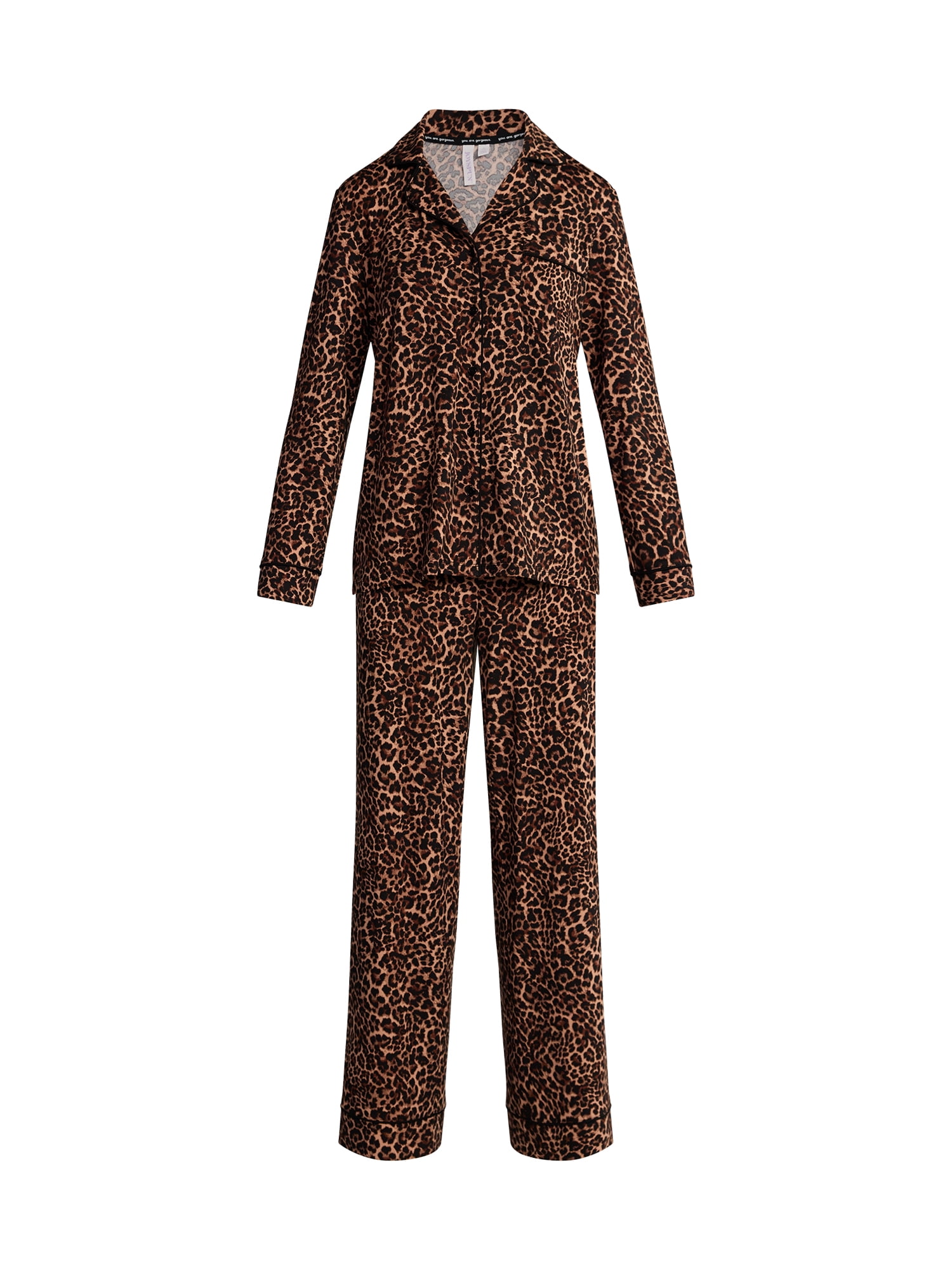 Joyspun Women’s Dreamy Soft Collection Long Sleeve Top and Pants Pajama Set, Sizes XS-4X