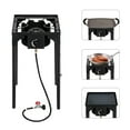 thumbnail image 3 of Outdoor Camp Stove with Removable Legs, 75000 BTU High Pressure Propane Gas Cooker with Adjustable Heat Dial, Portable Cast Iron Patio Cooking Burner for Camping, BBQ, Black, 3 of 9