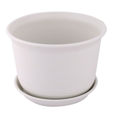 - Home Balcony Plastic Drainage Holes Flower Plant Pot Tray Holder Container White