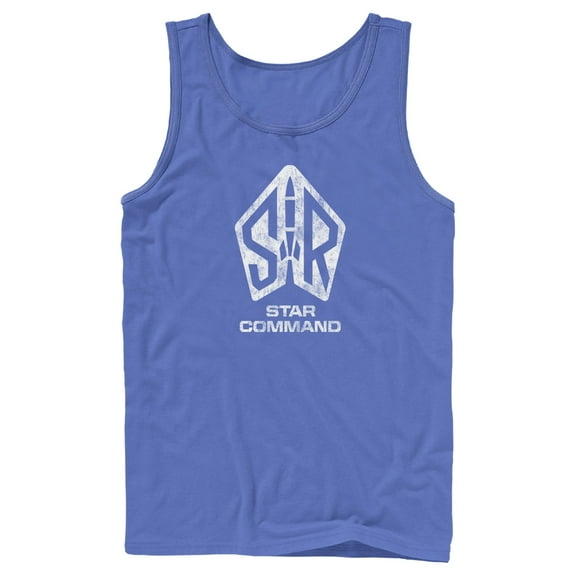 Men's Lightyear Star Command Distressed Logo Tank Top Royal Blue Large