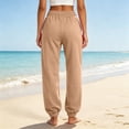thumbnail image 4 of Resicozy Sweatpants for Women Trendy Drawstring Elastic Waist Bottom Lounge Pant Lightweight Baggy Joggers with Pocket Camel L, 4 of 5
