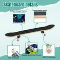 thumbnail image 4 of 31'' Complete Skateboard 7 Layer Canadian Maple Double Kick Deck Skateboards Abstract underwater for girls boys clothes Creative sharks Skate Board for Beginner Adult Gifts, 4 of 5