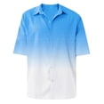 thumbnail image 3 of Men'S Casual Loose Fitting Short Sleeved Shirt Fashionable Lapel Shirt Top M, 3 of 4