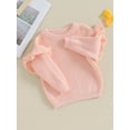 thumbnail image 3 of Wassery Infant Baby Girls Sweaters Toddler Girls Ruffle Long Sleeve Crew Neck Loose Knitted Pullovers 3 6 9 12 18 24 Months Newborn Girls Fall Winter Warm Clothes, 3 of 9