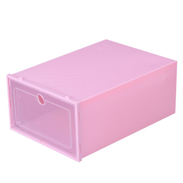 Caja de zapatos engrosada, zapatero de plástico transparente, artefacto de almacenamiento de dormitorio que ahorra espacio, zapato grande para el hogar