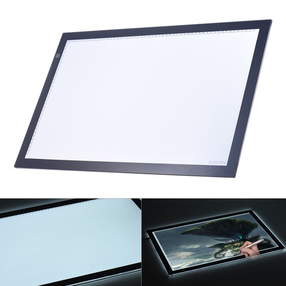 A2 LED Light Box Dessin Traçage Tracer Copier le tableau Panneau de table Panneau avec mémoire Fonction Stepless Contrôle de luminosité pour l'animation d'artiste Tatouage Sketching Architecture Calli