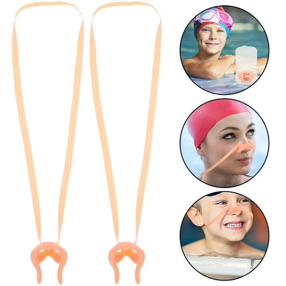 MLINS 12pcs Silicone Swimming Nose Clip with Strap Nose Protection Swimming Accessory for Kids and Adult